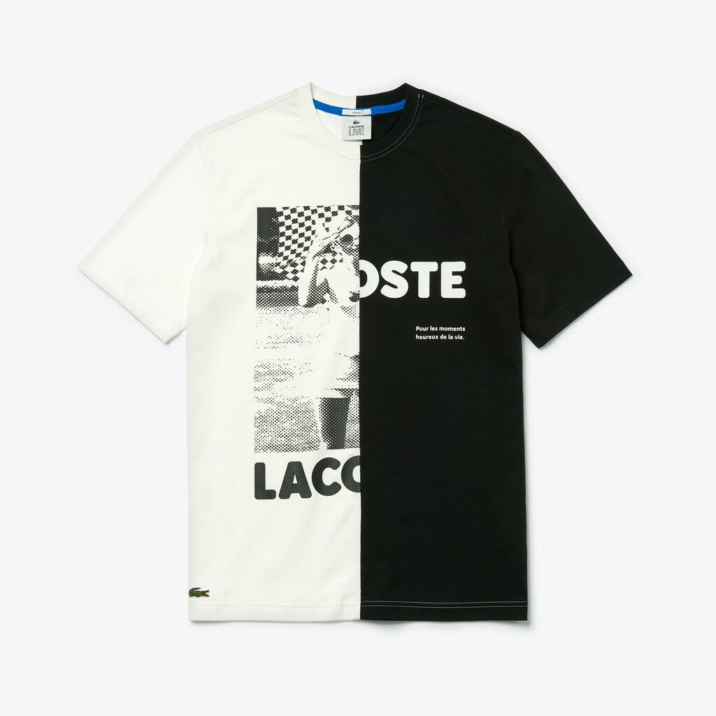 Unisex LIVE Graphic Print Cotton T-shirt | Lacoste Mens|Womens