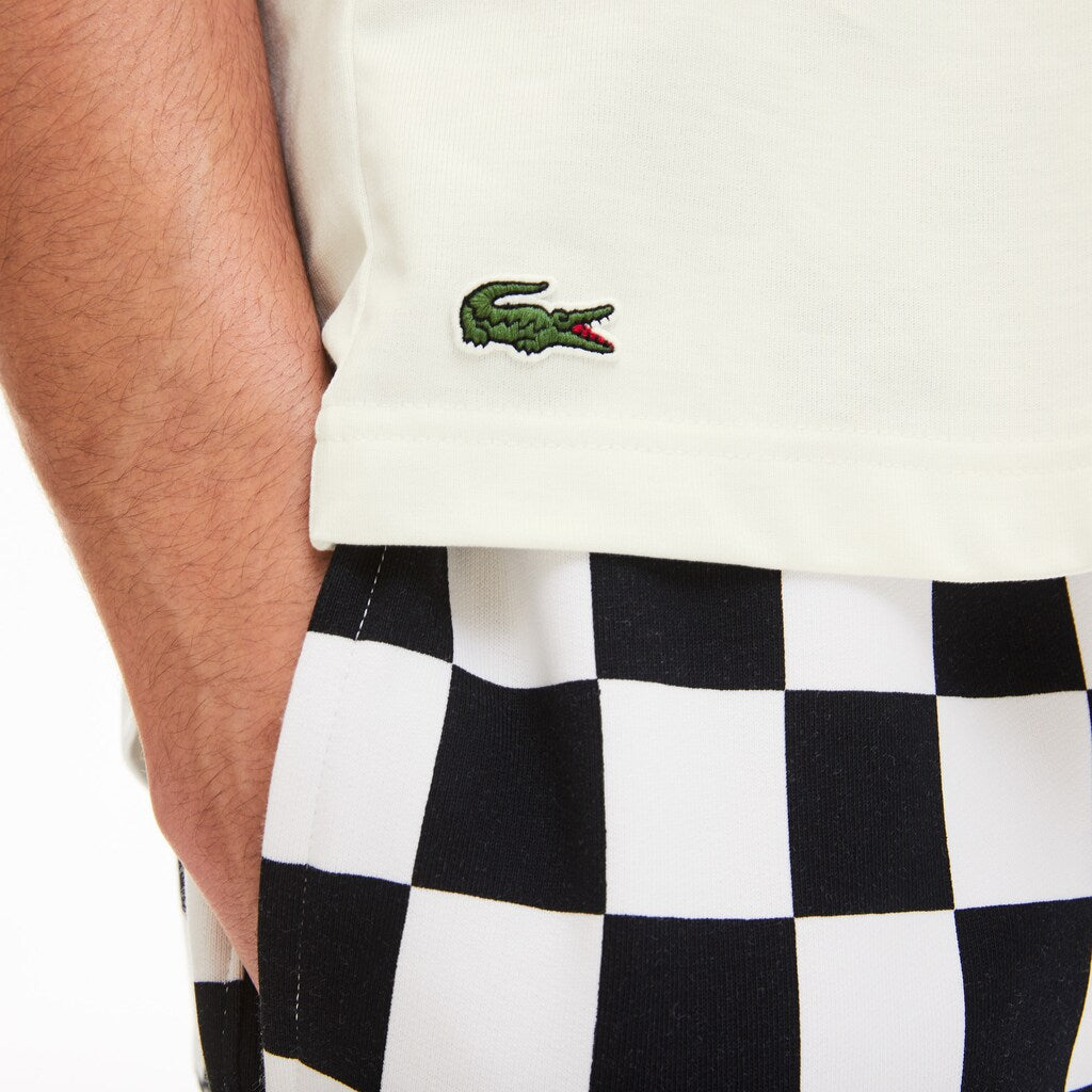 Unisex LIVE Graphic Print Cotton T-shirt | Lacoste Mens|Womens