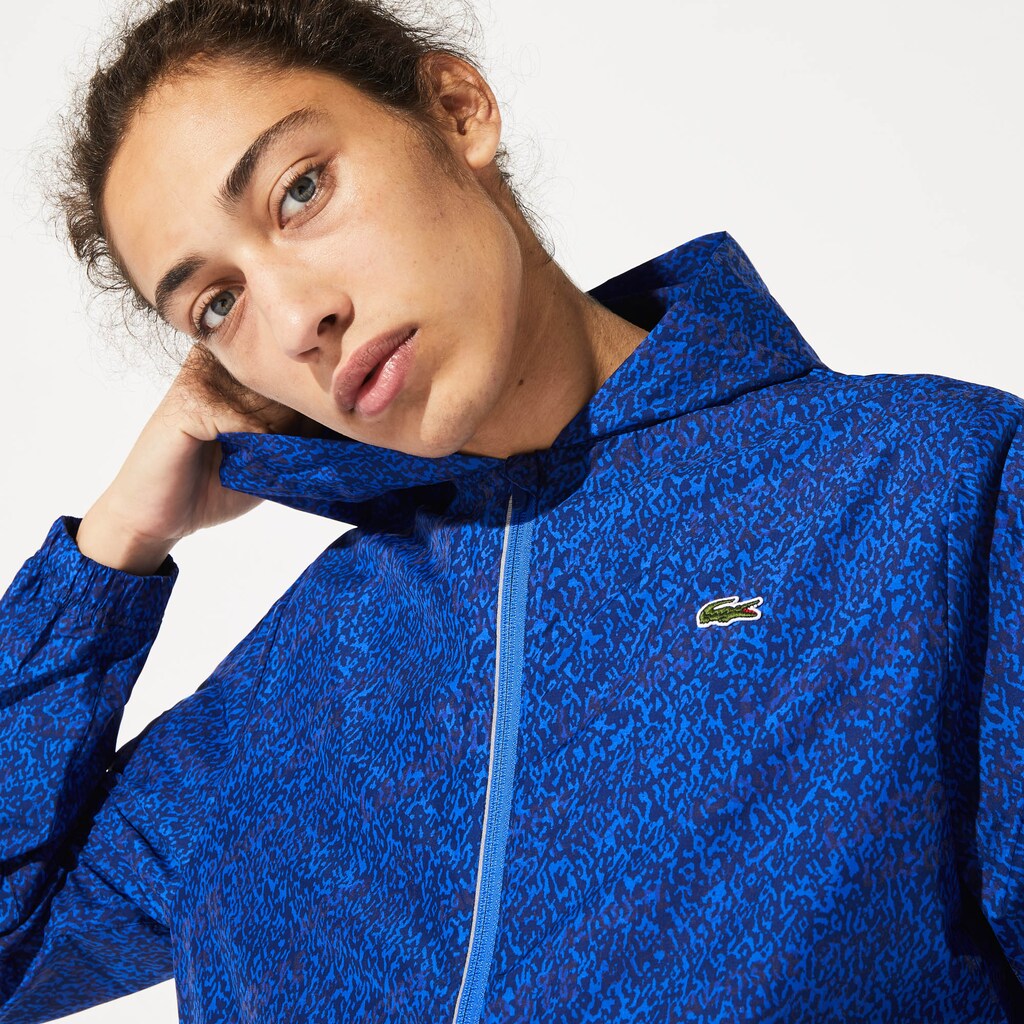 SPORT Hooded Print Zip Jacket | Lacoste Mens