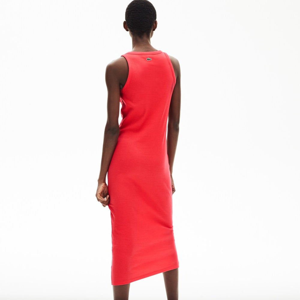 Wo  Long Ribbed Cotton Dress | Lacoste Womens