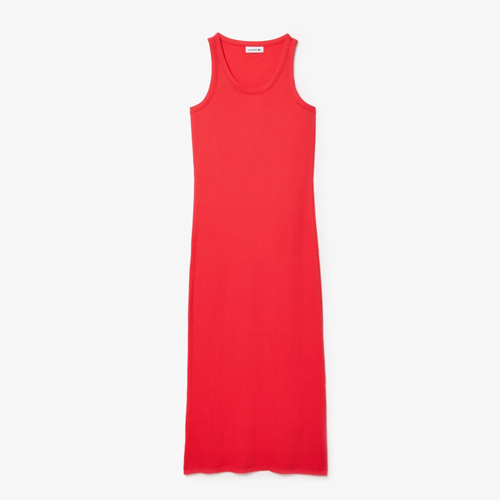 Wo  Long Ribbed Cotton Dress | Lacoste Womens