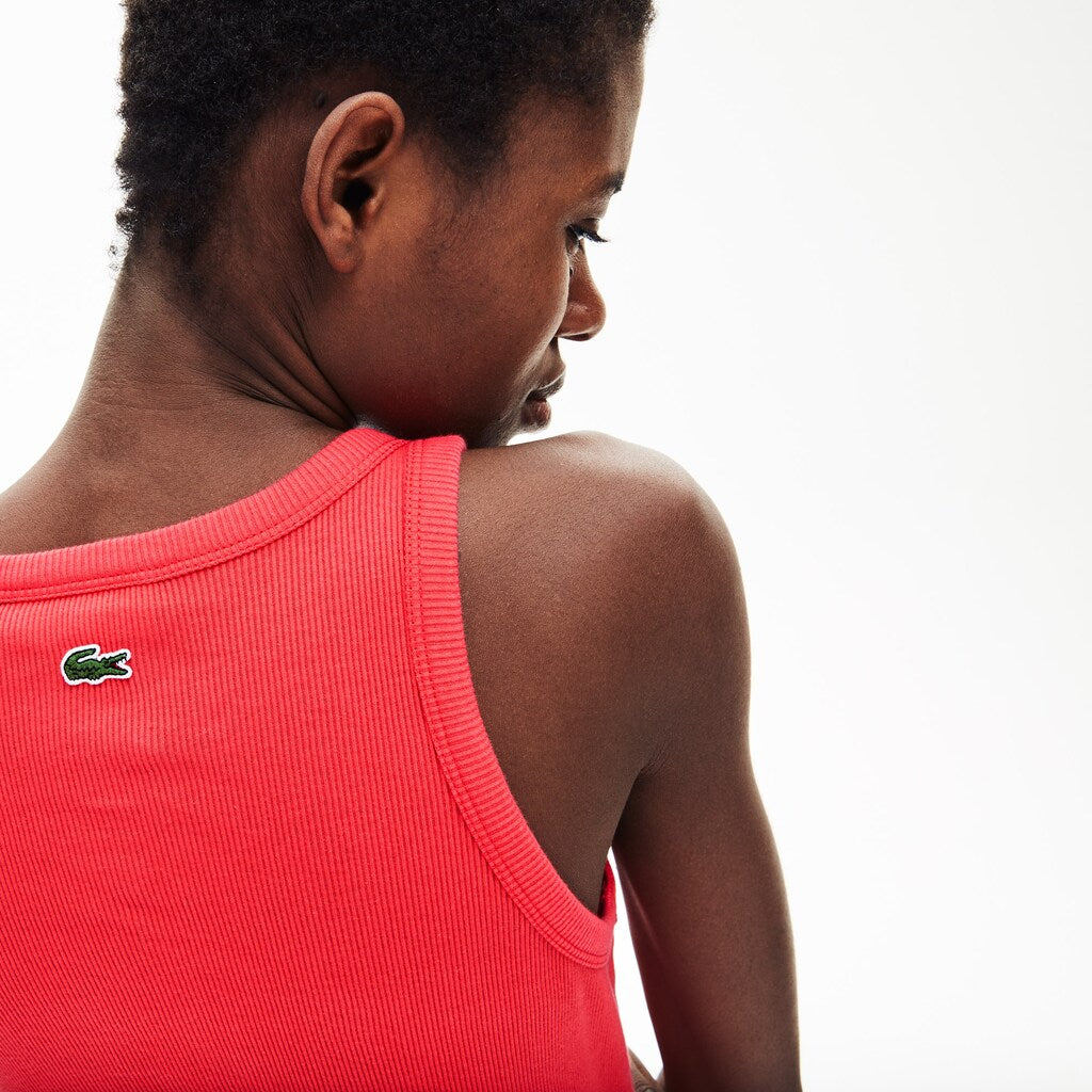 Wo  Long Ribbed Cotton Dress | Lacoste Womens
