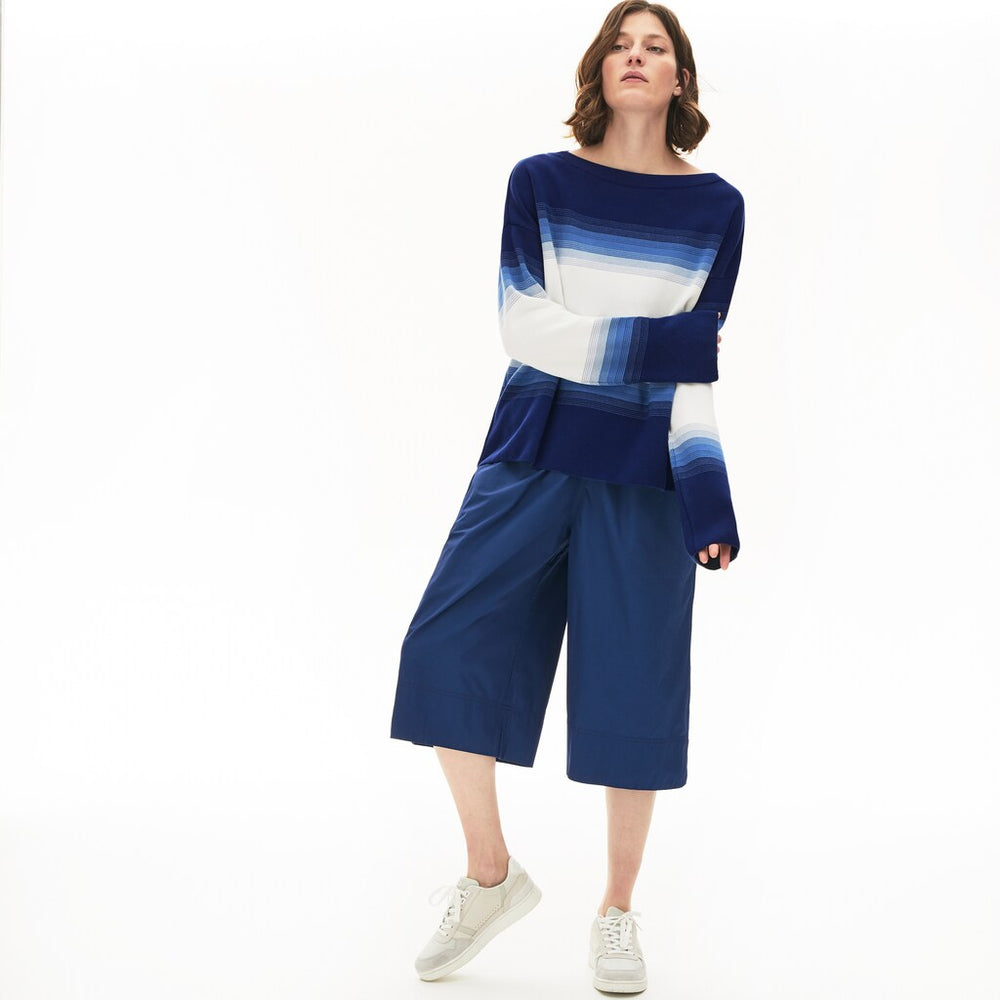 Wo  Made in France Organic Loose Fit Ombré-Stripe Sweater | Lacoste Womens