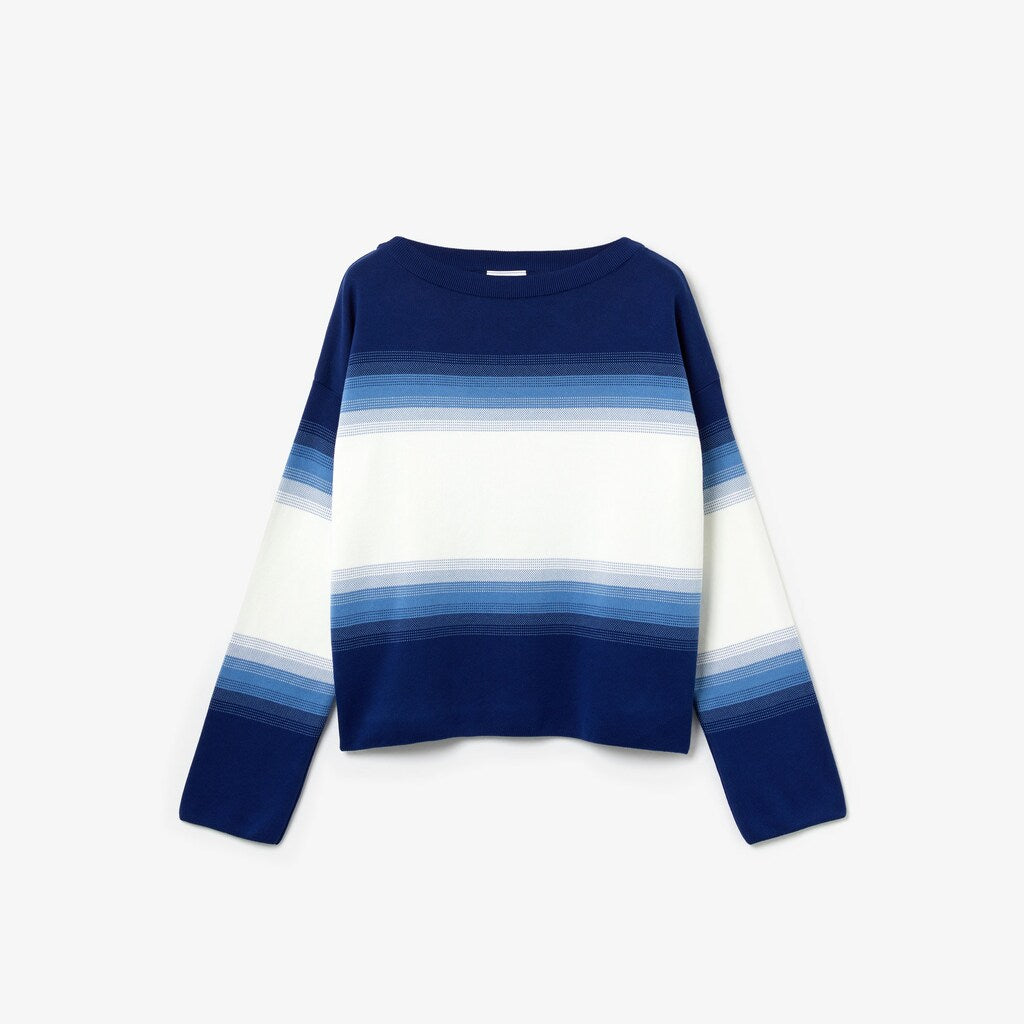 Wo  Made in France Organic Loose Fit Ombré-Stripe Sweater | Lacoste Womens