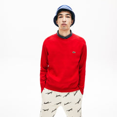 LIVE Signature Cotton Crewneck Sweater | Lacoste Mens