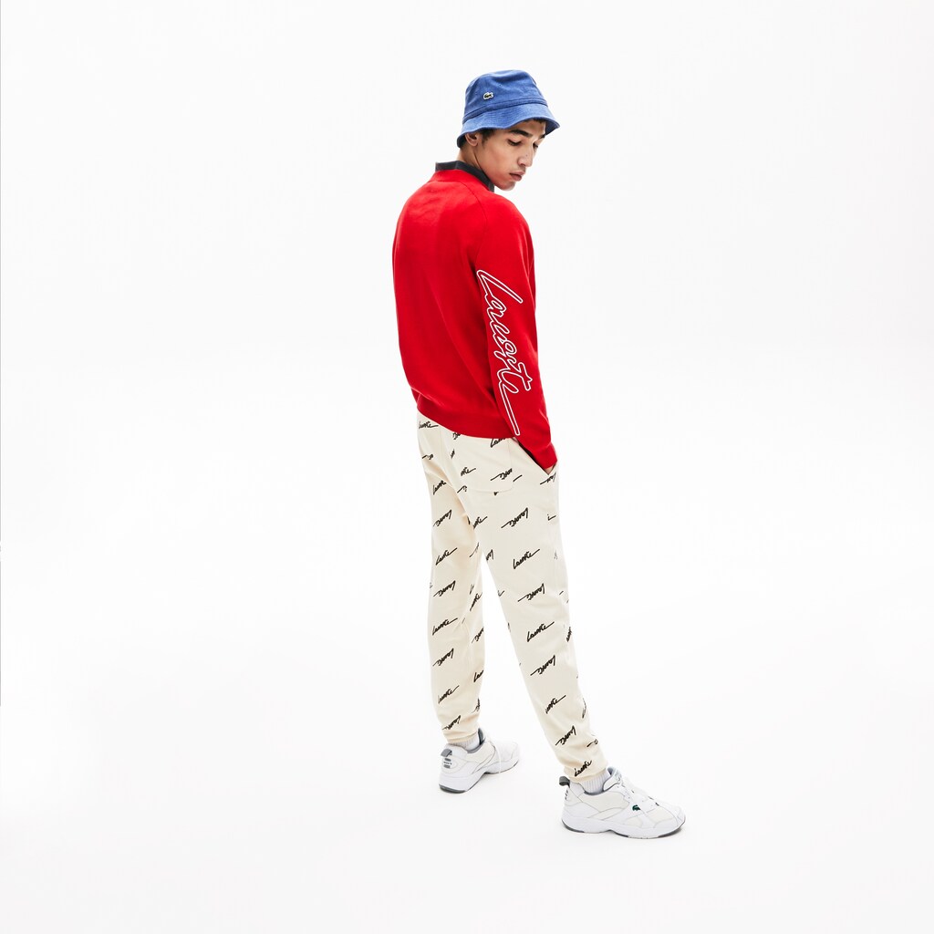 LIVE Signature Cotton Crewneck Sweater | Lacoste Mens