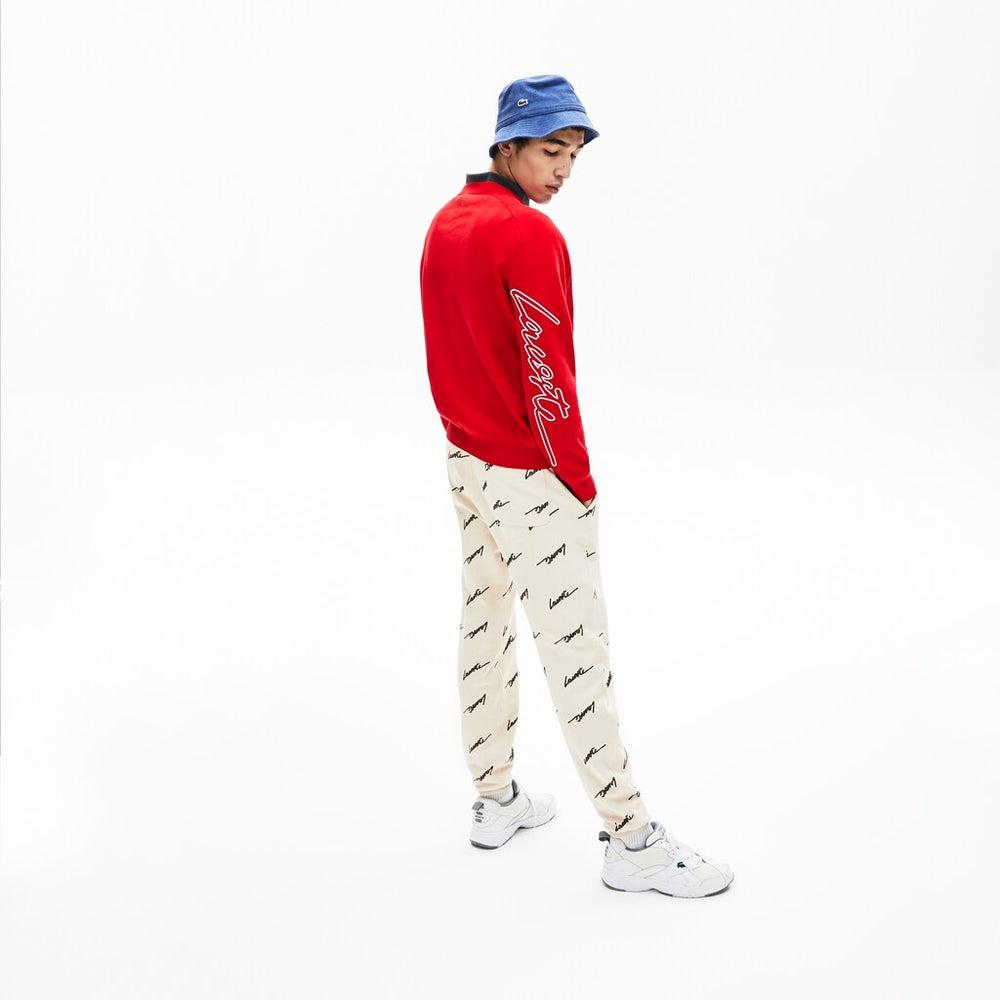 LIVE Signature Cotton Crewneck Sweater | Lacoste Mens