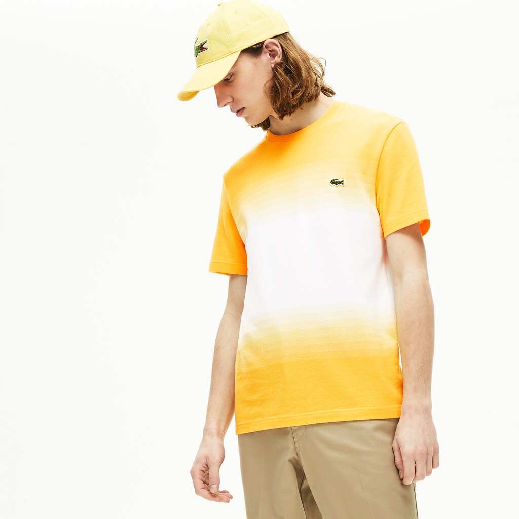 Made in France Cotton Piqué Cotton Crew Neck T-shirt | Lacoste Mens