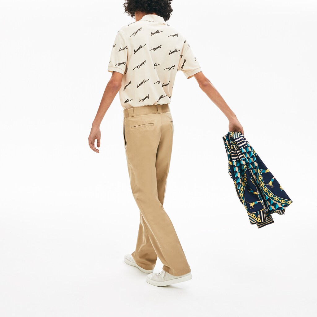 LIVE Pleated Cotton Chinos | Lacoste Mens
