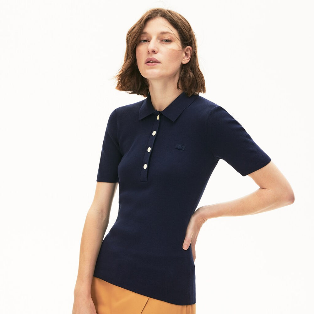 Wo  Buttoned Polo Collar Sweater | Lacoste Womens