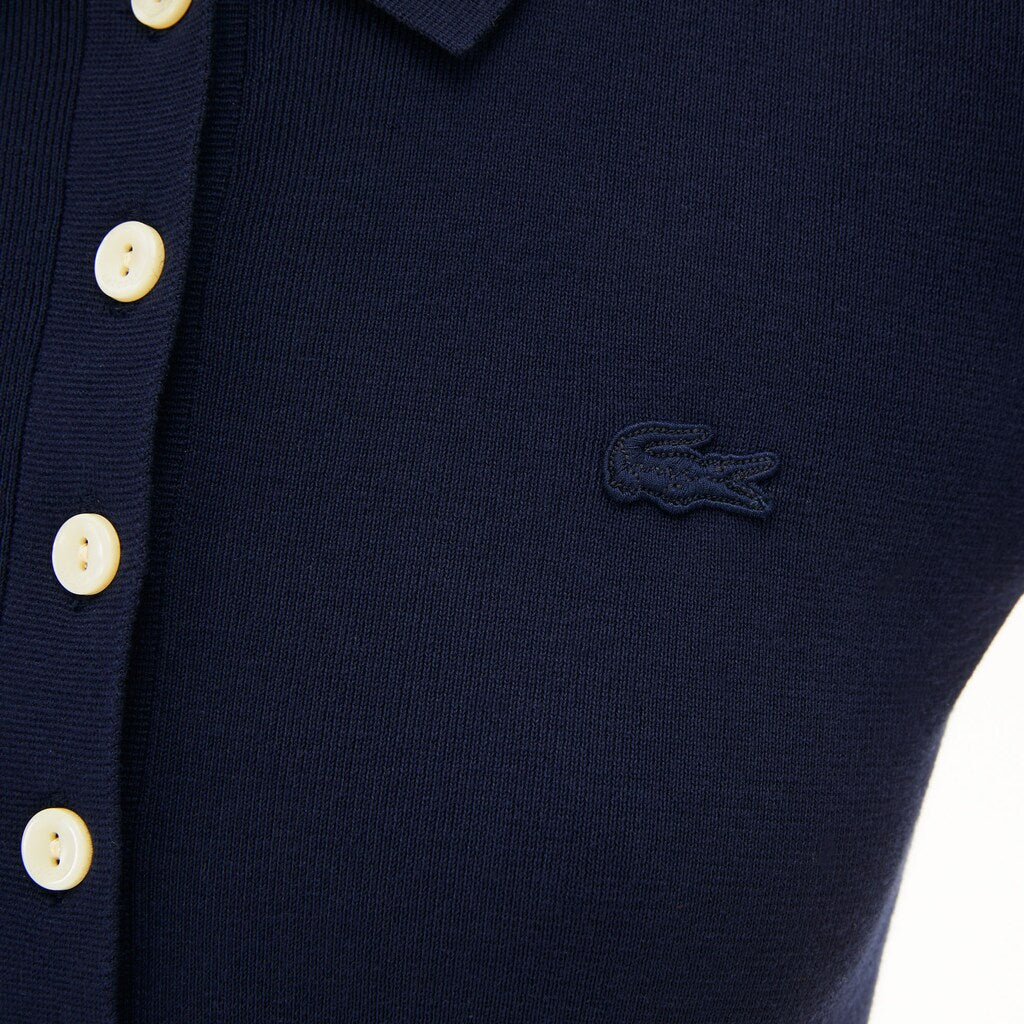 Wo  Buttoned Polo Collar Sweater | Lacoste Womens