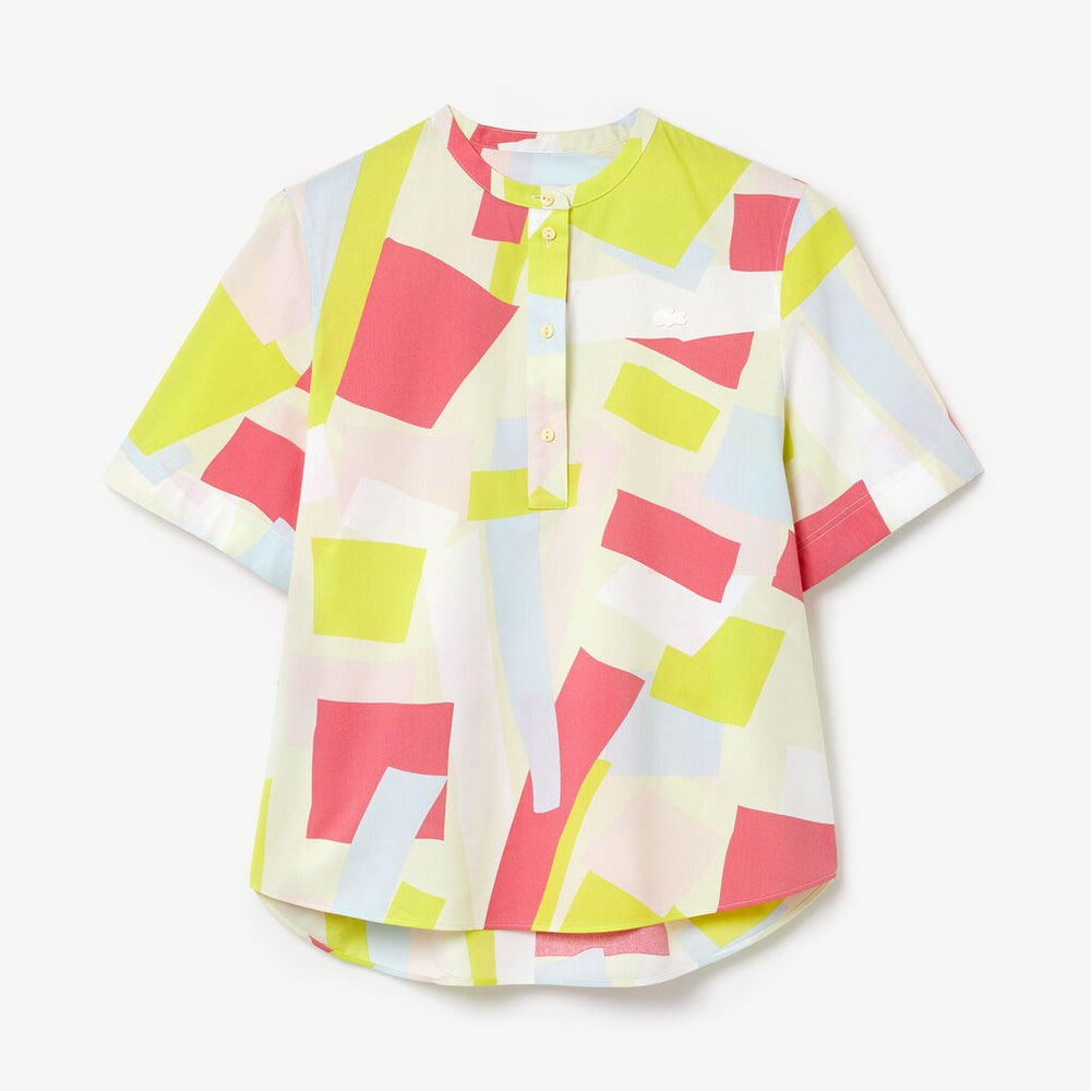 Wo  Abstract-Print Cotton Blend Blouse | Lacoste Womens