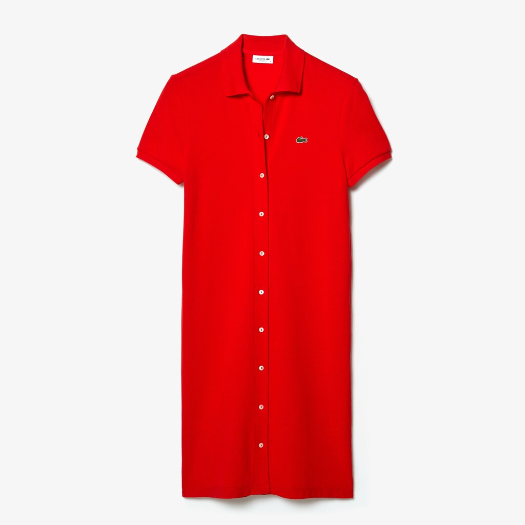Wo  Cotton Piqué Buttoned Polo Dress | Lacoste Womens