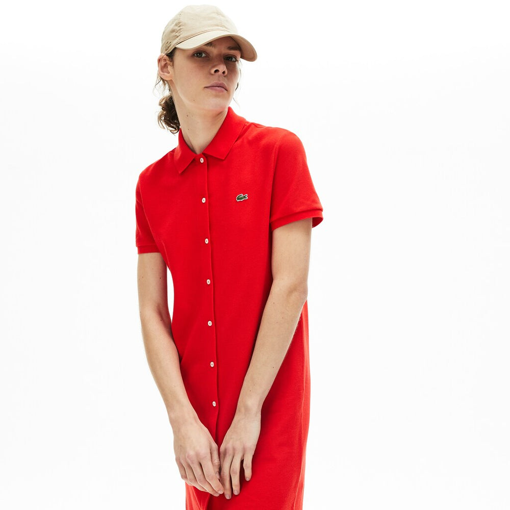 Wo  Cotton Piqué Buttoned Polo Dress | Lacoste Womens