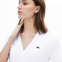 Wo  V-Neck Premium Cotton T-Shirt | Lacoste Womens