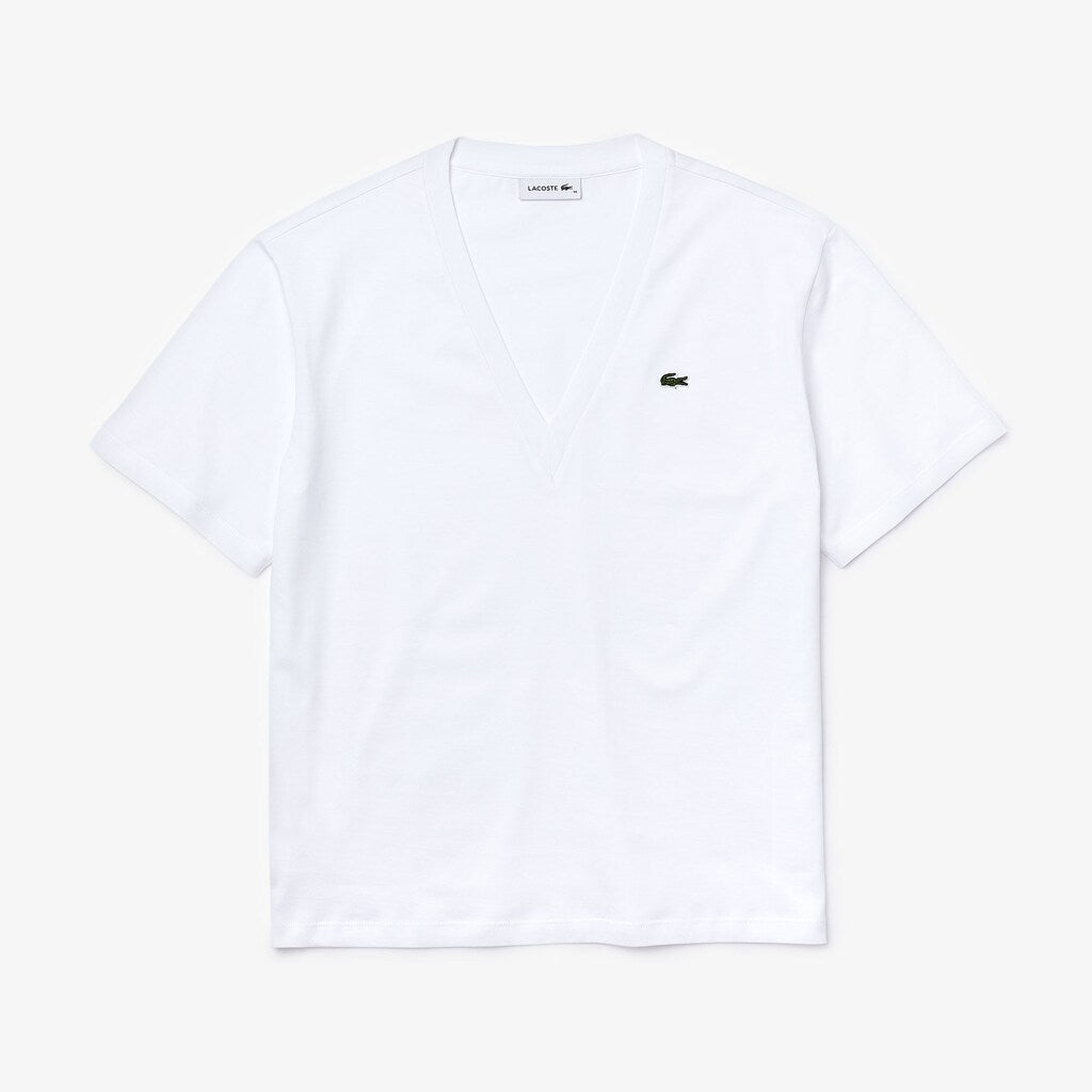 Wo  V-Neck Premium Cotton T-Shirt | Lacoste Womens