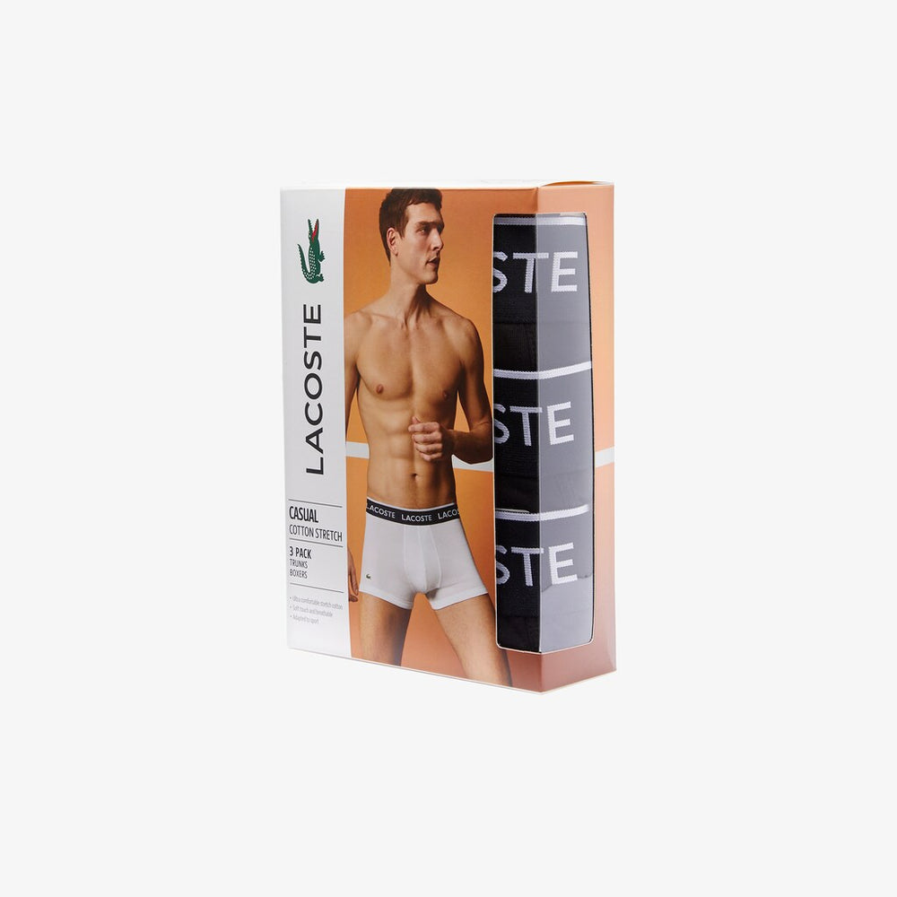 Pack Of 3 Casual Black Boxer Briefs | Lacoste Mens