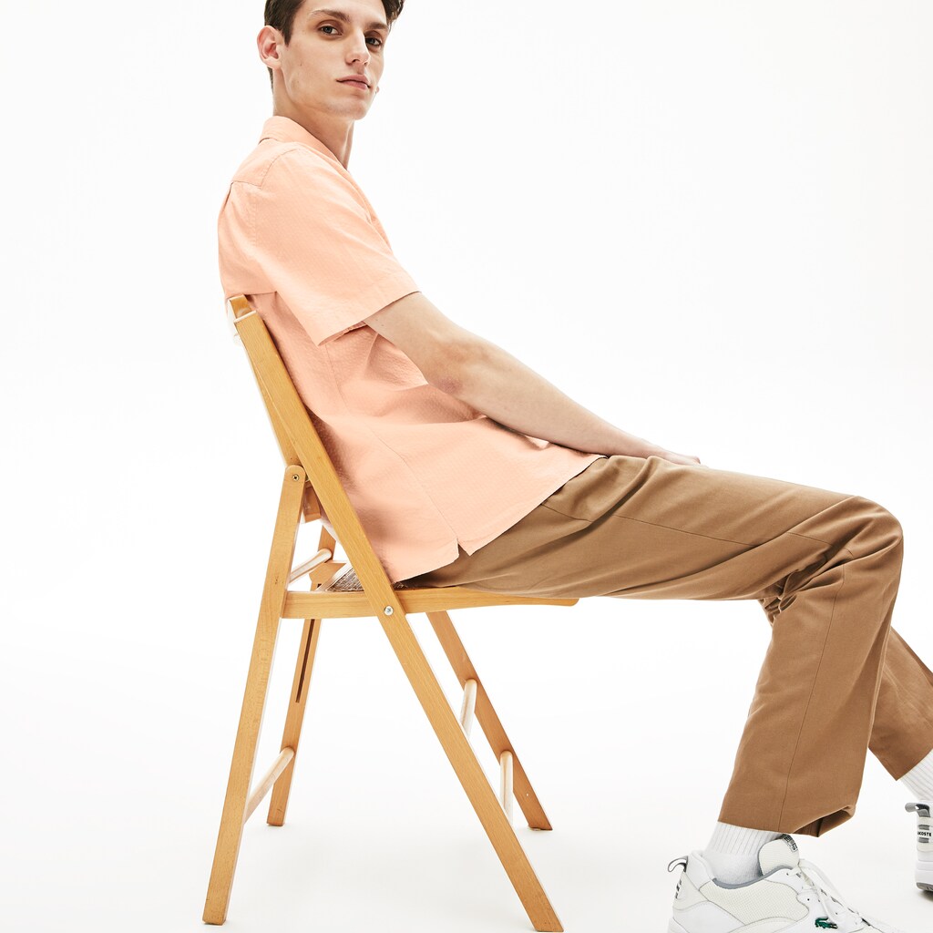 Regular Fit Cotton and Linen Shirt | Lacoste Mens