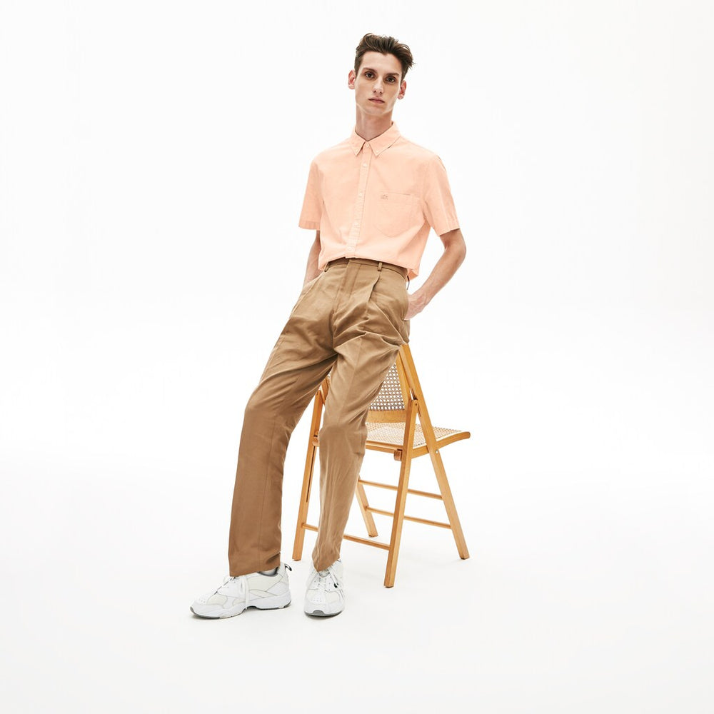 Regular Fit Cotton and Linen Shirt | Lacoste Mens