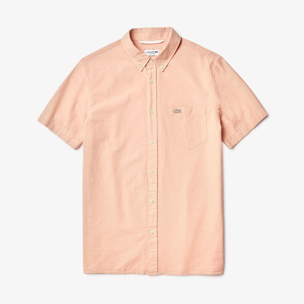 Regular Fit Cotton and Linen Shirt | Lacoste Mens