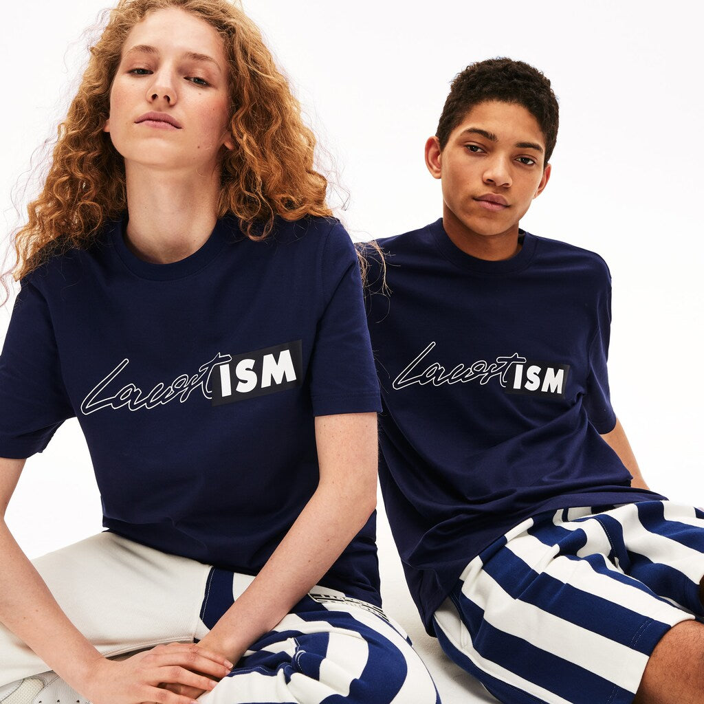 Unisex LIVE Lacostism Print Cotton T-Shirt | Lacoste Mens|Womens