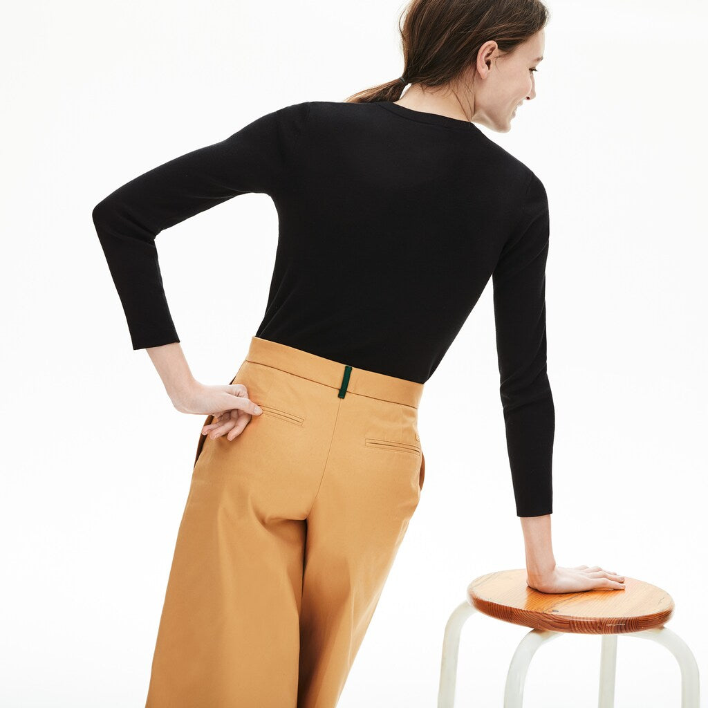 Wo  Full Zip Crew Neck Cardigan | Lacoste Womens