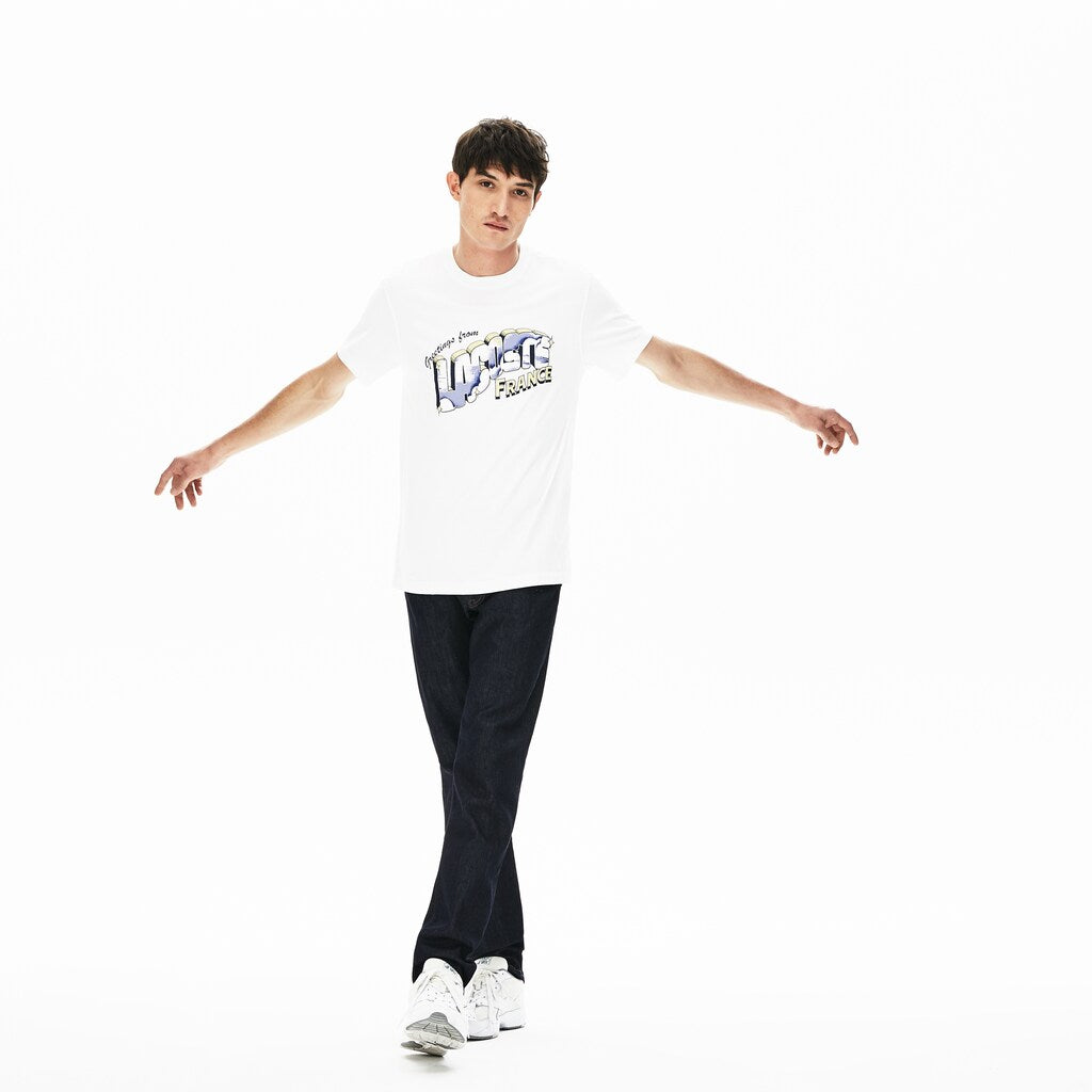 Graphic Print Regular Fit Cotton T-shirt | Lacoste Mens
