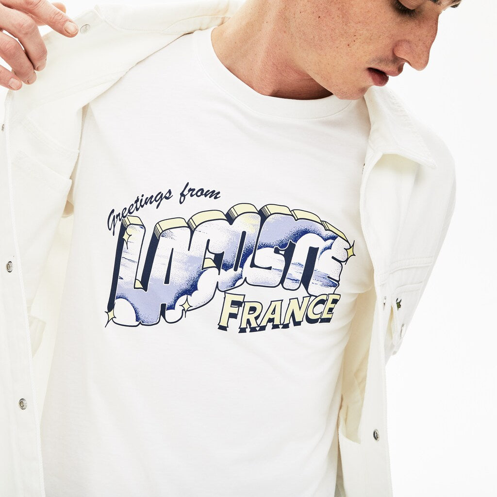 Graphic Print Regular Fit Cotton T-shirt | Lacoste Mens