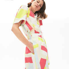 Wo  Abstract-Print Cotton Poplin Shorts | Lacoste Womens