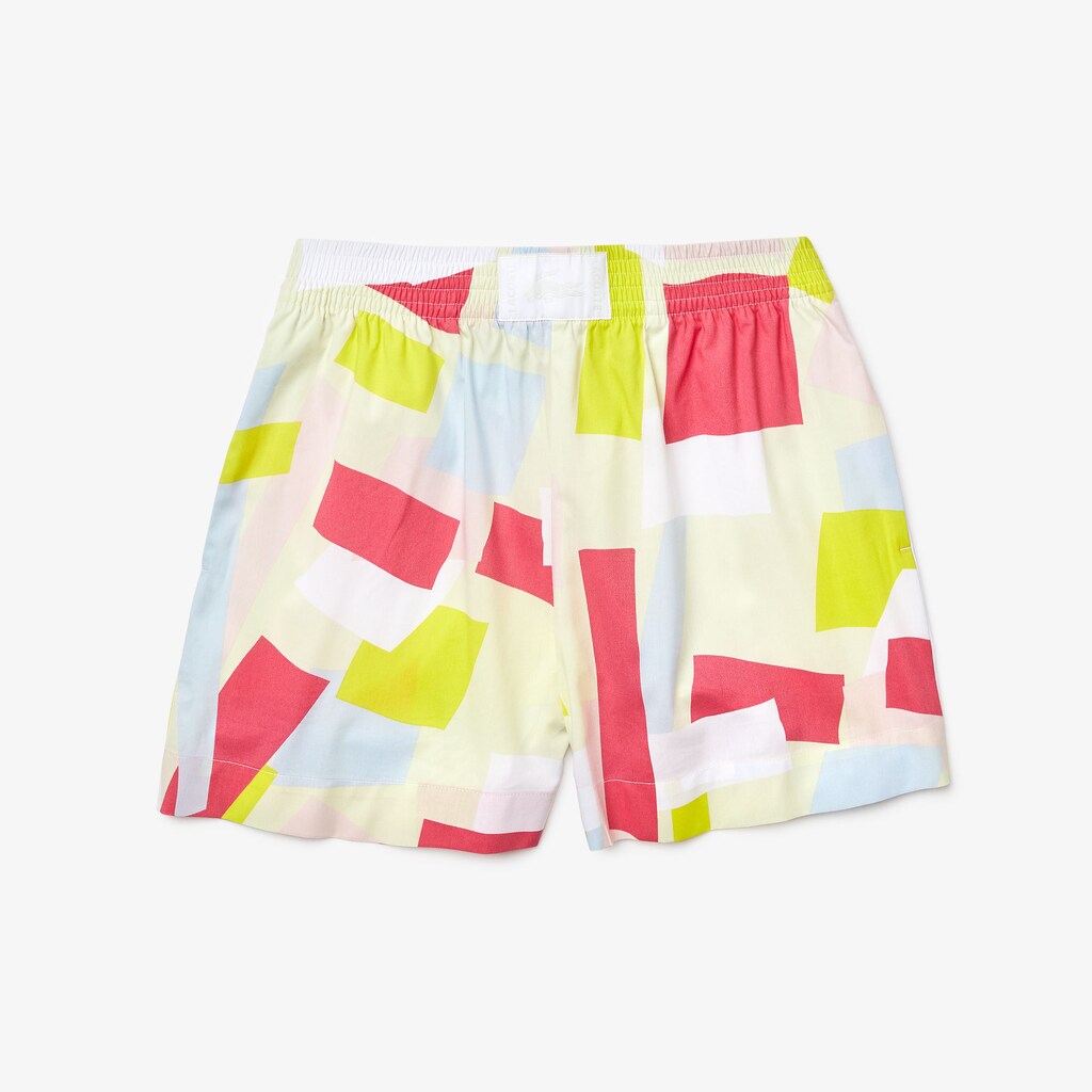 Wo  Abstract-Print Cotton Poplin Shorts | Lacoste Womens