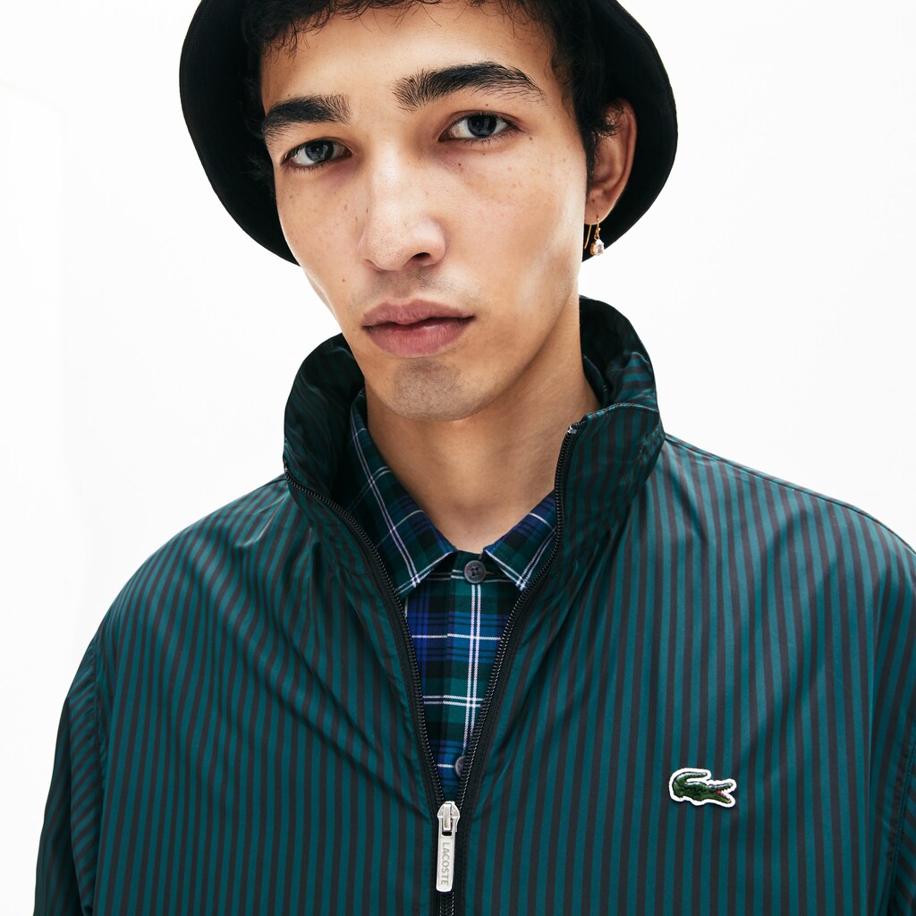 LIVE Lightweight Striped Zip-Up Jacket | Lacoste Mens