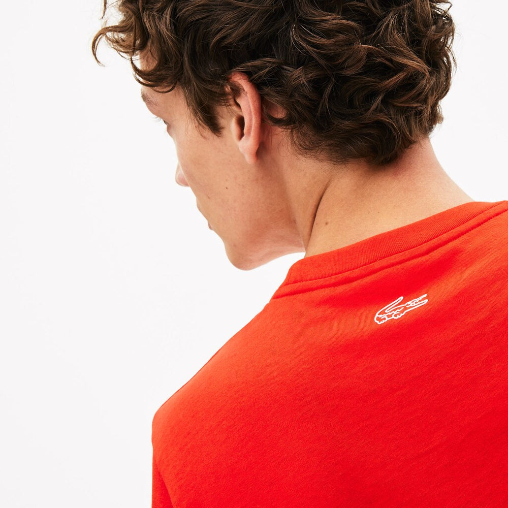 Reflective Logo Motion Regular Fit Cotton T-shirt | Lacoste Mens
