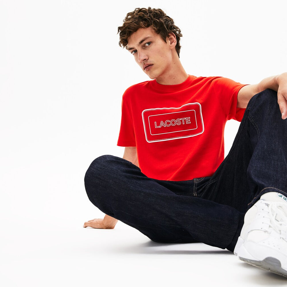 Reflective Logo Motion Regular Fit Cotton T-shirt | Lacoste Mens