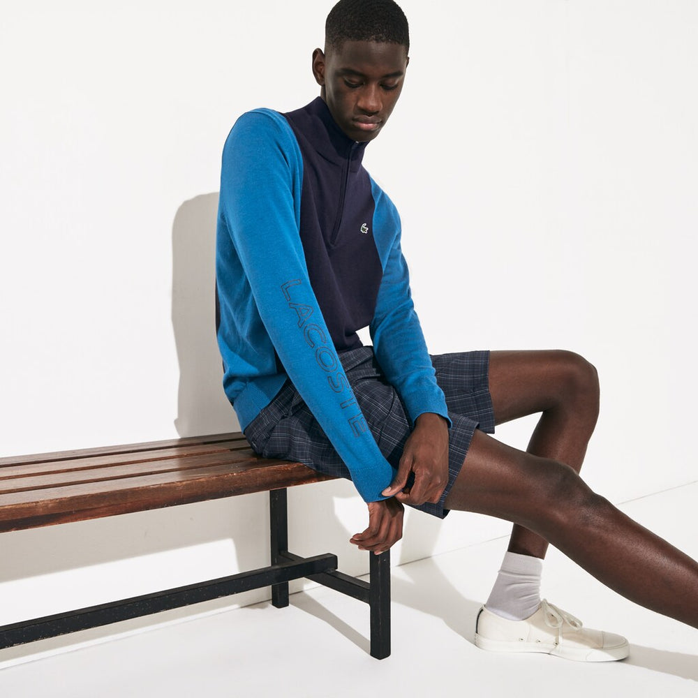 SPORT Breathable Knit Zip Collar Golf Sweater | Lacoste Mens