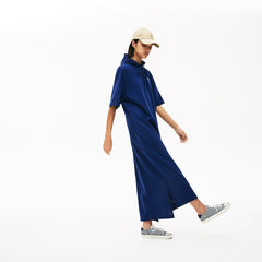Wo  Oversized Hooded Organic Cotton Piqué Polo Dress | Lacoste Womens