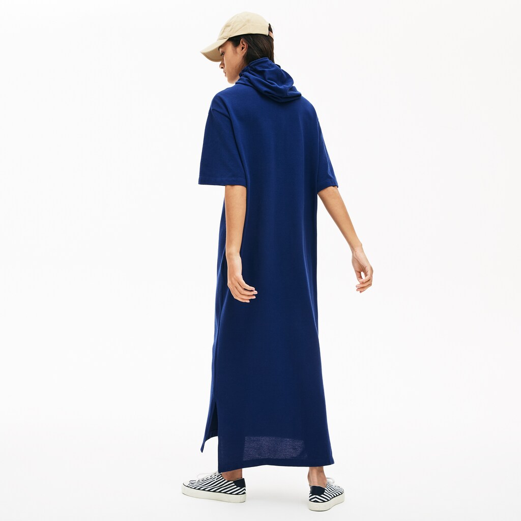 Wo  Oversized Hooded Organic Cotton Piqué Polo Dress | Lacoste Womens