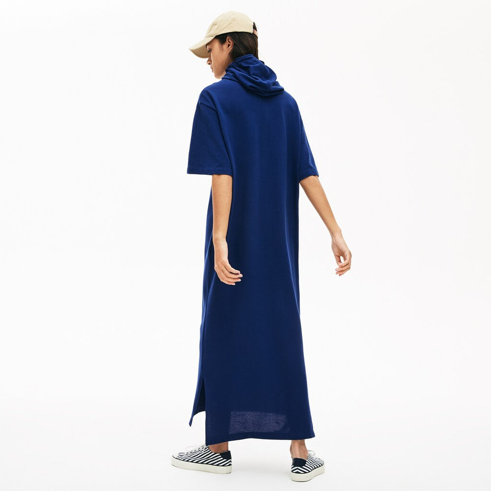Wo  Oversized Hooded Organic Cotton Piqué Polo Dress | Lacoste Womens