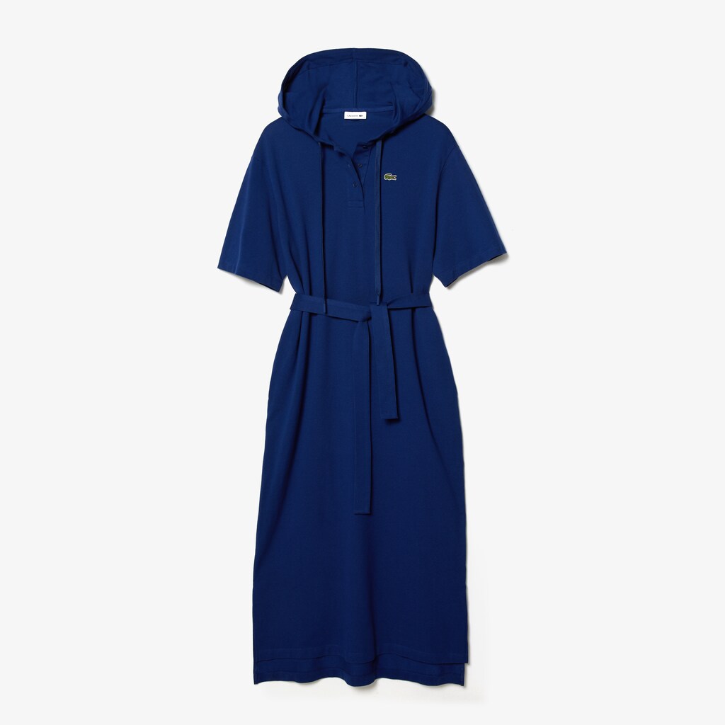 Wo  Oversized Hooded Organic Cotton Piqué Polo Dress | Lacoste Womens