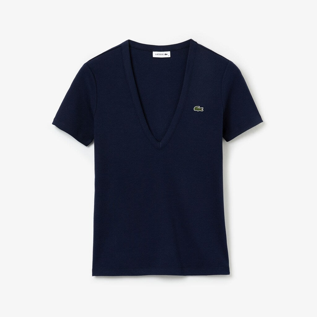 Wo  Soft Cotton V-Neck T-Shirt | Lacoste Womens
