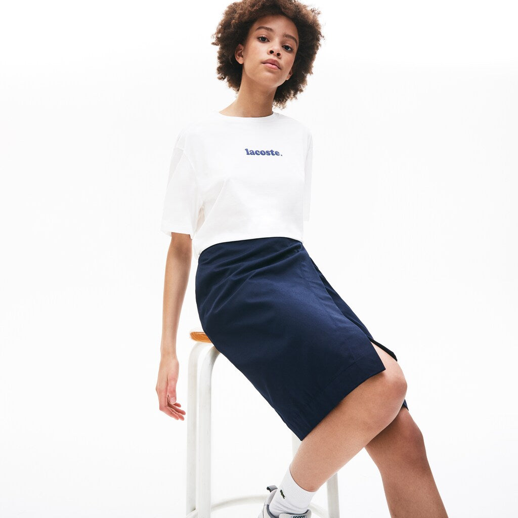 Wo  Signature Printed Crew Neck Cotton T-shirt | Lacoste Womens