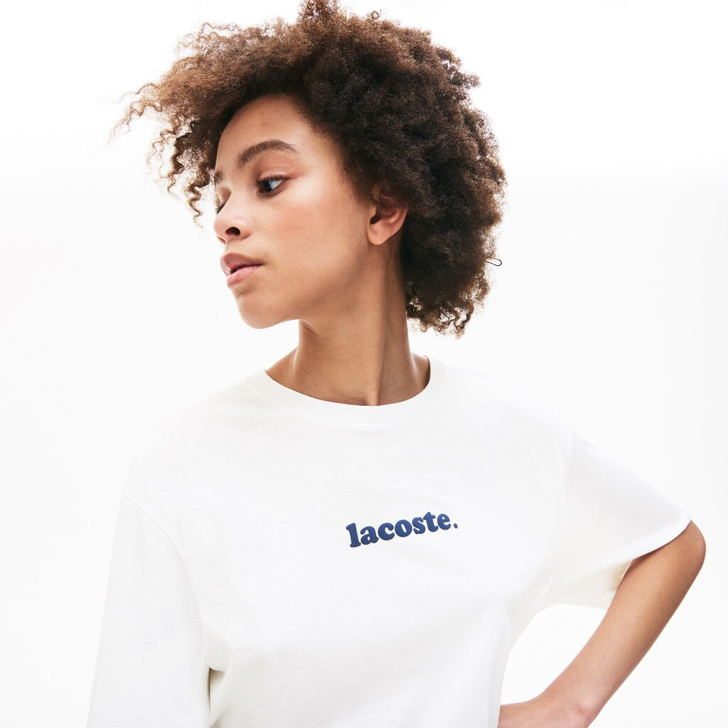 Wo  Signature Printed Crew Neck Cotton T-shirt | Lacoste Womens