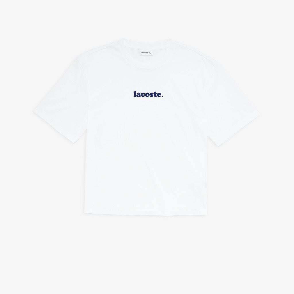 Wo  Signature Printed Crew Neck Cotton T-shirt | Lacoste Womens