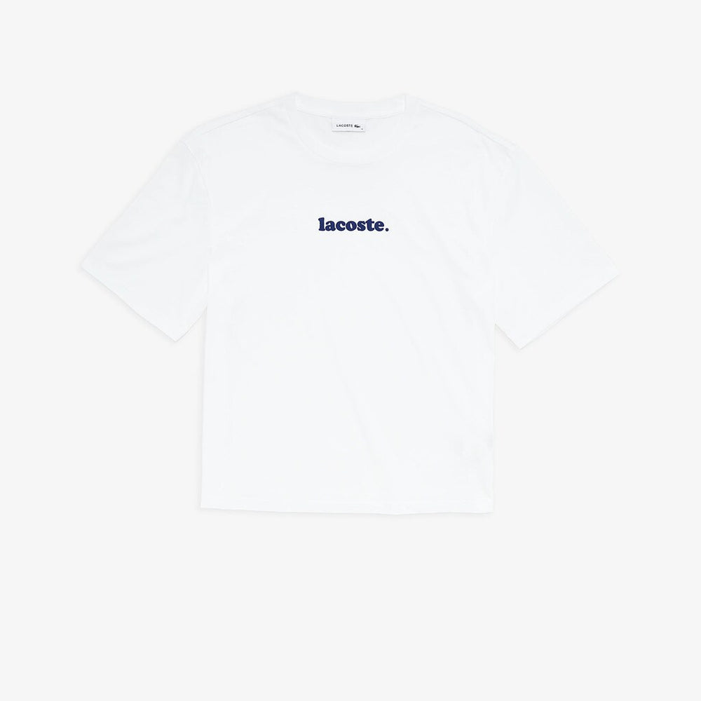 Wo  Signature Printed Crew Neck Cotton T-shirt | Lacoste Womens