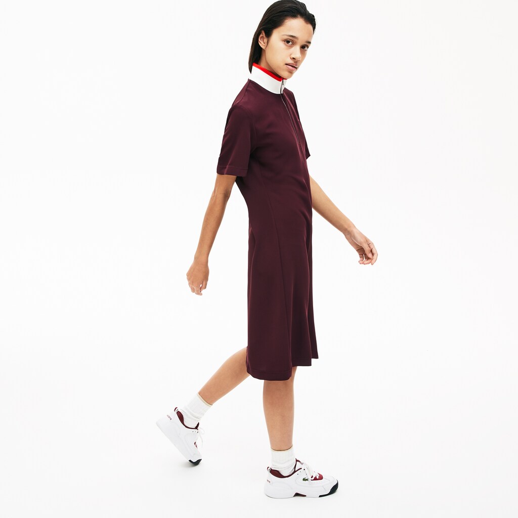 Wo  Flared Zip-Up Polo Dress | Lacoste Womens