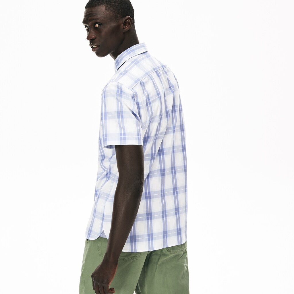 Slim Fit Short-Sleeve Wool Stretch Shirt | Lacoste Mens
