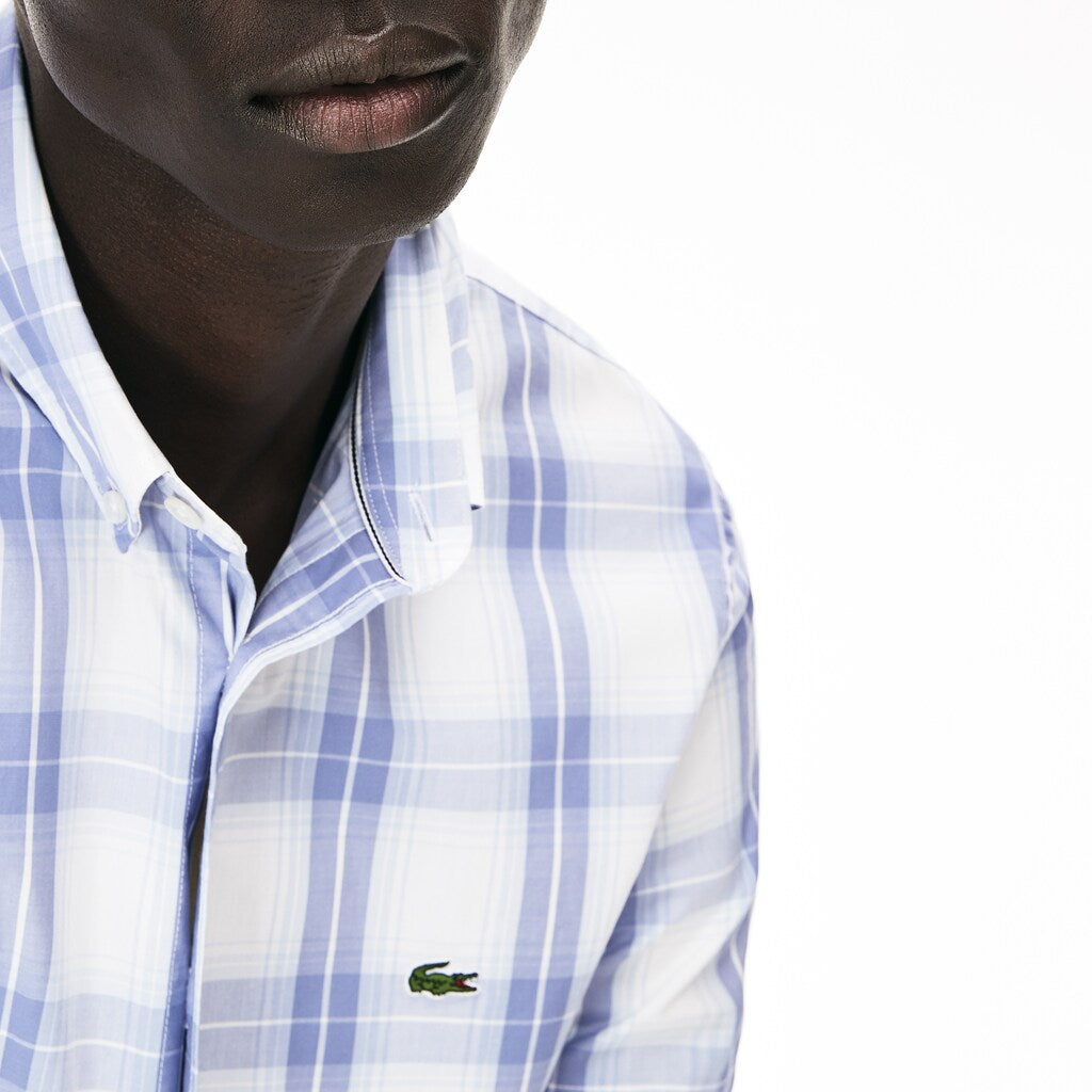 Slim Fit Short-Sleeve Wool Stretch Shirt | Lacoste Mens