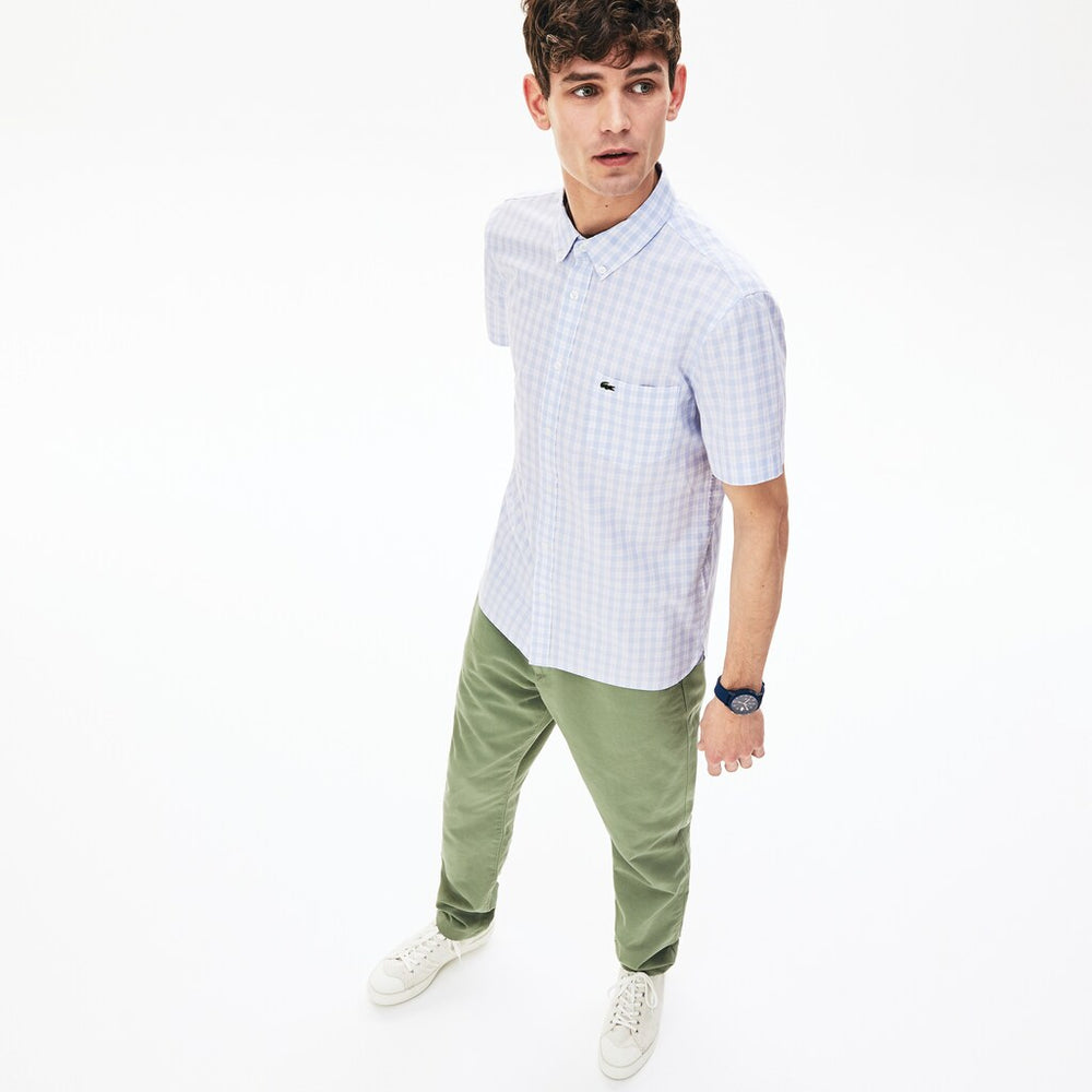 Slim Fit Short-Sleeve Wool Shirt | Lacoste Mens