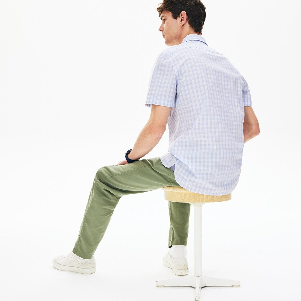 Slim Fit Short-Sleeve Wool Shirt | Lacoste Mens