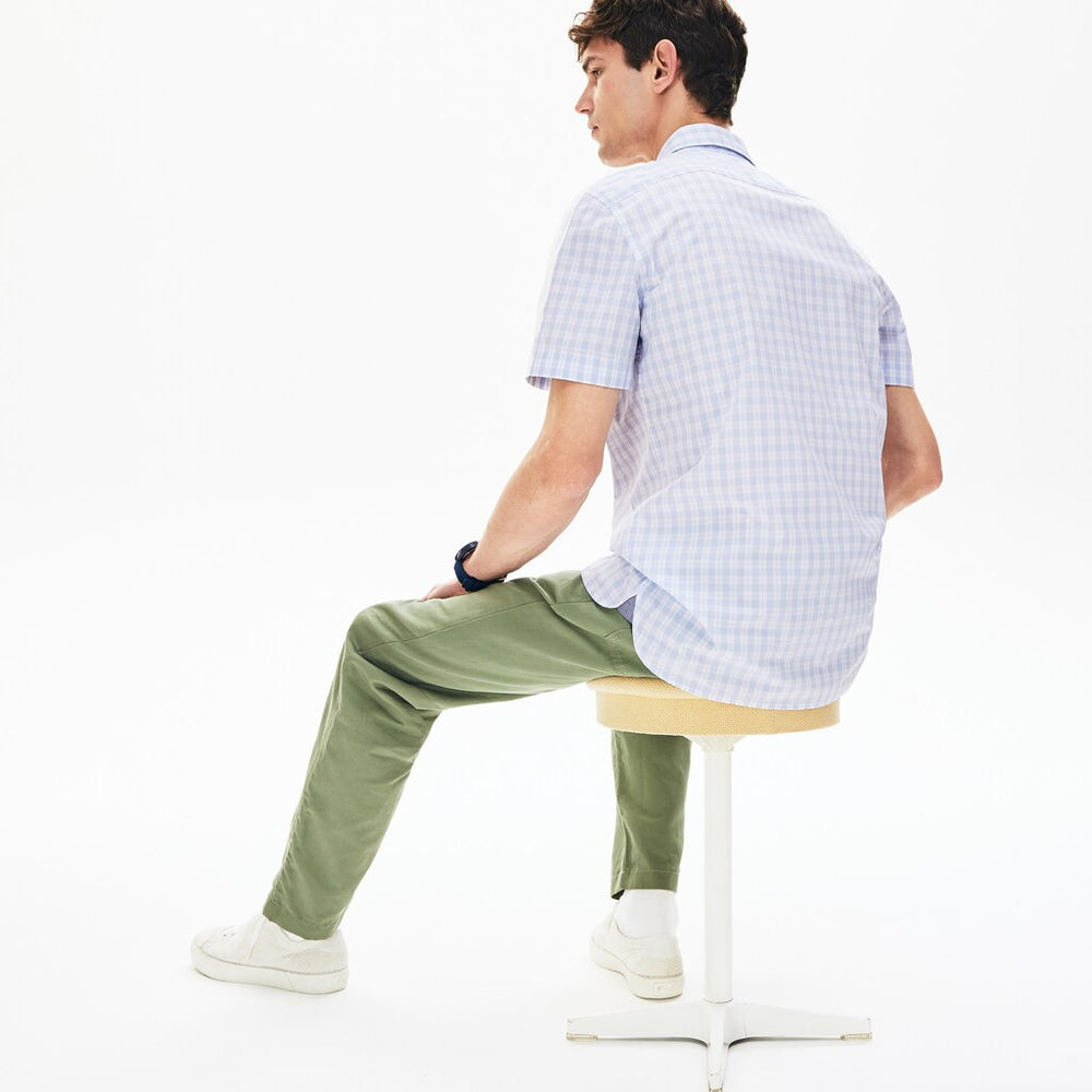 Slim Fit Short-Sleeve Wool Shirt | Lacoste Mens