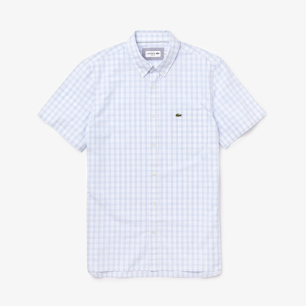 Slim Fit Short-Sleeve Wool Shirt | Lacoste Mens